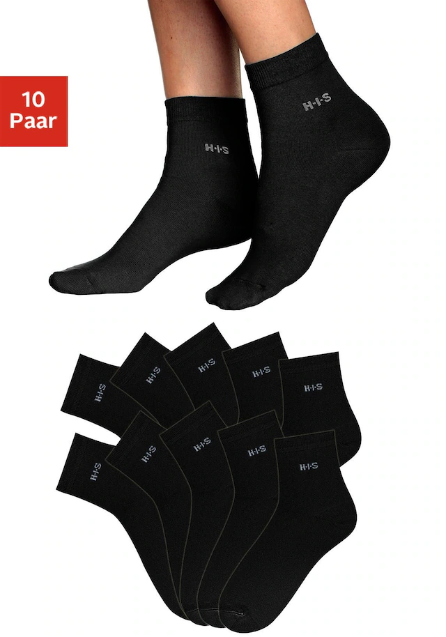 H.I.S Kurzsocken Packung, 10 Stk. tlg. aus leichter atmungsaktiver Qualität