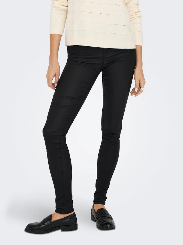 ONLY Lederimitathose »ONLANNE K MID WAIST COATED PNT NOOS«
