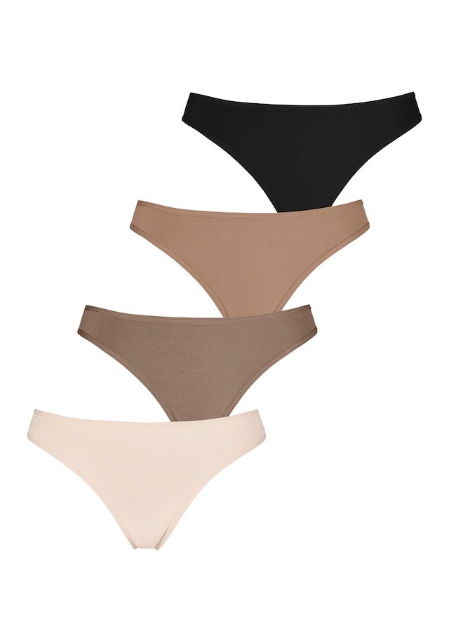 LASCANA String 4er-Pack,aus elastischer Baumwolle