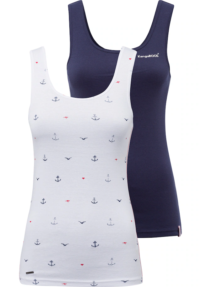 KangaROOS Ripptanktop 2-er Pack,im Doppelpack - 1x uni + 1x bedruckt