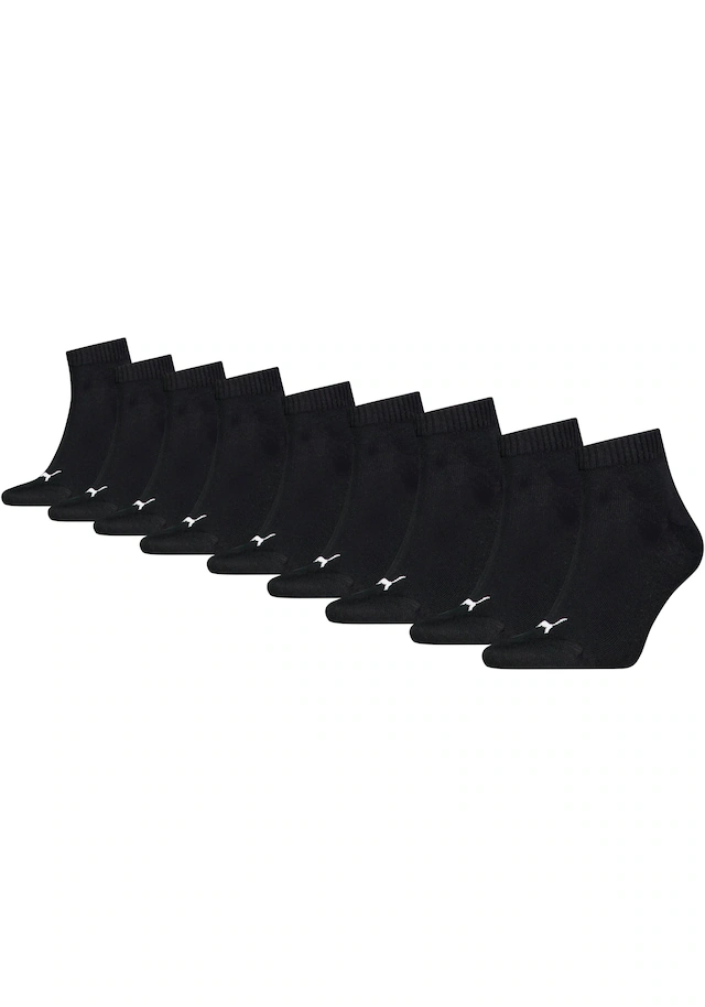 PUMA Kurzsocken »PUMA UNISEX QUARTER PLAIN 9P ECOM« 9 Stk. tlg. Atmungsaktiv, feuchtigkeitsregulierend, Rippenbündchen