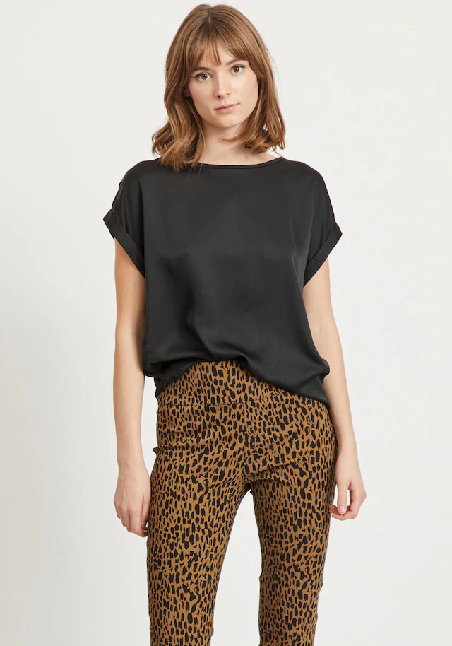 Vila Shirtbluse »VIELETTE« Vorderteil aus glänzendem Satin