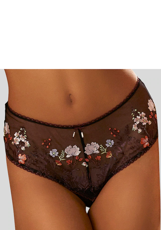 LASCANA Stringpanty »Maria« mit bunten Blumen aus Stickereispitze