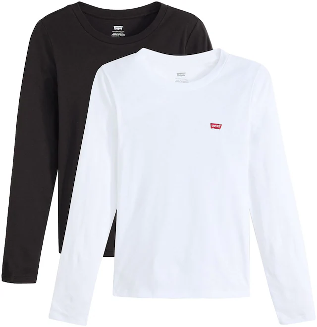 Levi's® Langarmshirt »LS 2 Pack Tee« Packung, 2 Stk. mit Batwing Logo-Stickerei