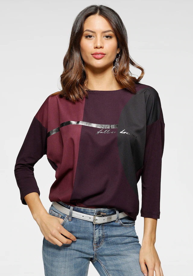 Laura Scott Shirtbluse im Materialmix mit Folienprint