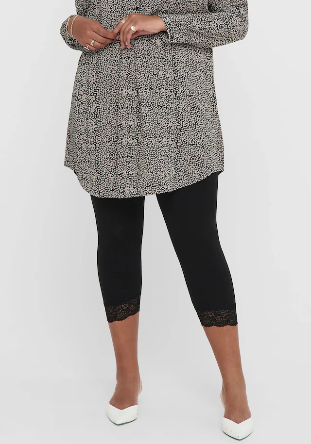 ONLY CARMAKOMA Caprileggings »CARTIME LIFE CALF LACE« mit Spitzensaum