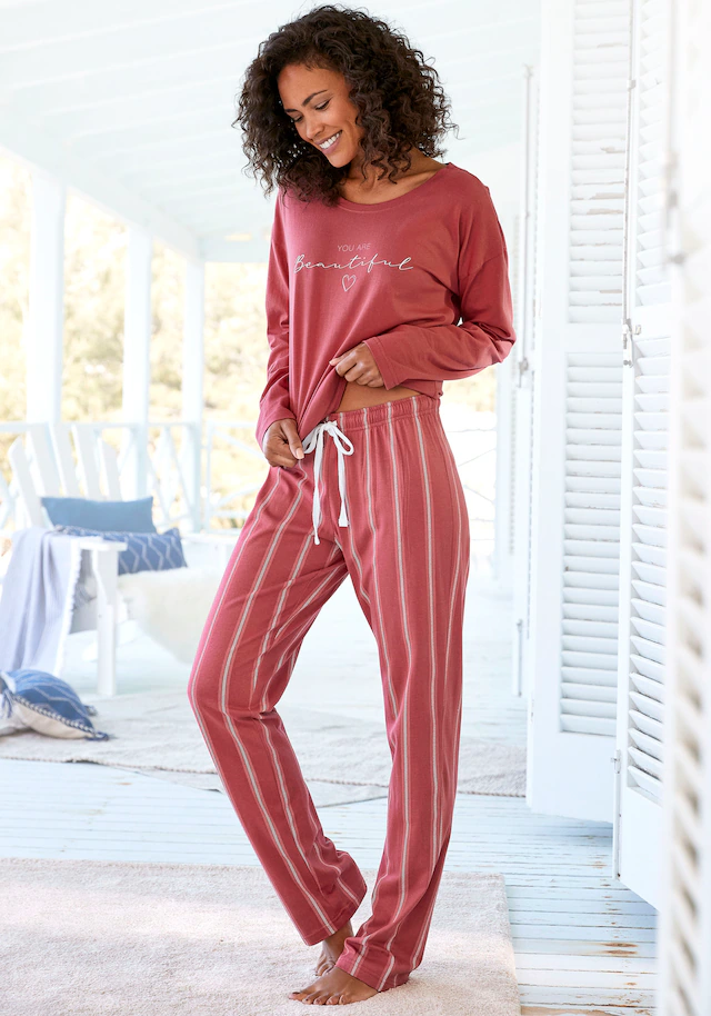 Vivance Dreams Pyjama Set, 2 tlg. mit Frontdruck