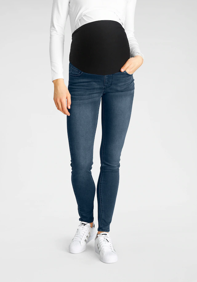 Neun Monate Umstandsjeans »Stretch-Jeans für Schwangerschaft und Stillzeit« Umstandsjeans mit hoher Leibhöhe,ohne Gürtelschlaufen,Waschung