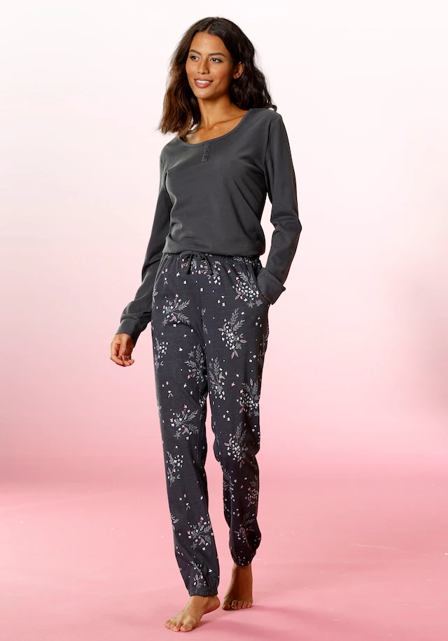 Vivance Dreams Pyjama Set, 2 tlg. mit feinem Blumenprint