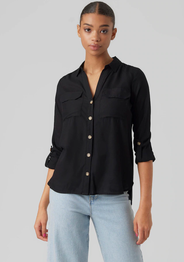 Vero Moda Hemdbluse »VMBUMPY L/S SHIRT NEW WVN GA NOOS« Viskose, regular fit