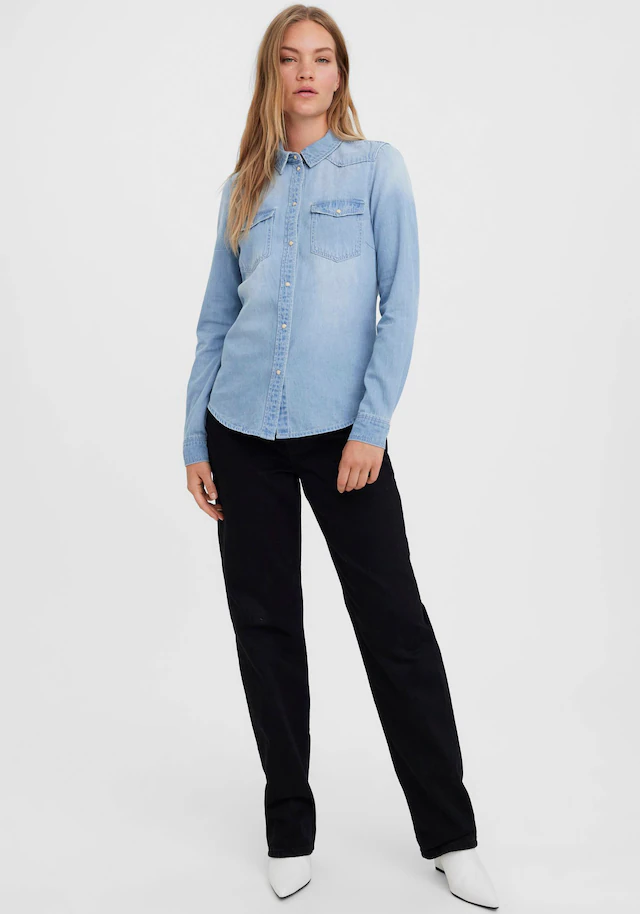 Vero Moda Jeansbluse »VMMARIA LS DENIM SLIM SHIRT MIX NEW«