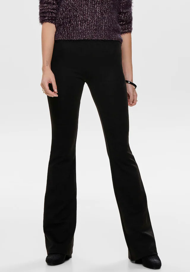 ONLY Jerseyhose »ONLFEVER – Jerseyhose mit Stretch und ausgestelltem Bein« skinny fit, casual, Jersey, Polyester, ohne Ausschnitt