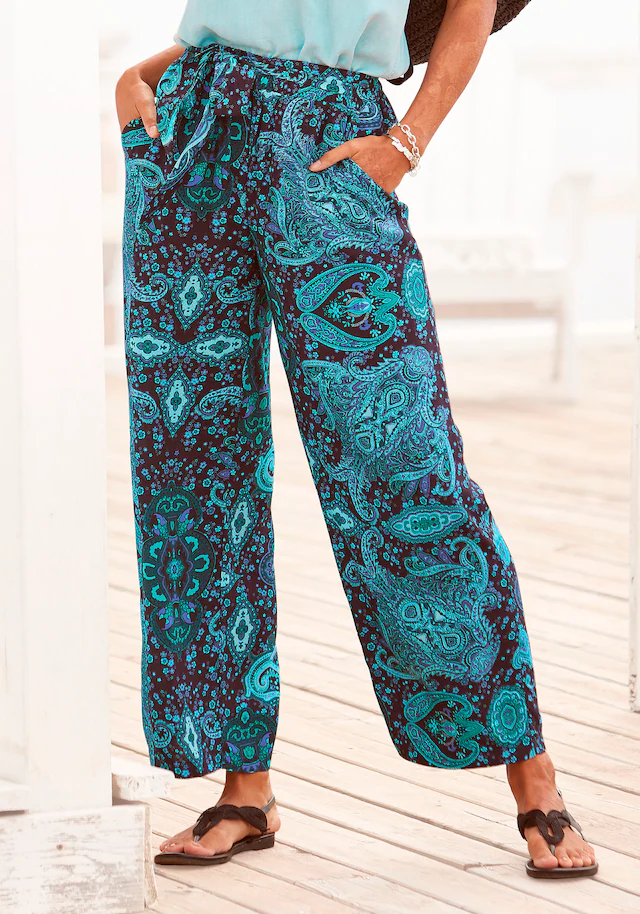 Vivance Palazzohose und Paisleyprint, elastischer Bund, Schlupfhose, leichte Sommerhose