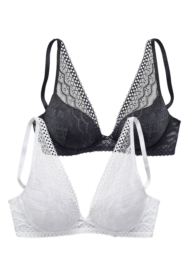petite fleur Push-up-BH Packung, 2 Stück,in modischem High-Apex Schnitt