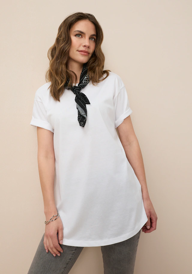 Tamaris Oversize-Shirt »aus Baumwolle« in Longform mit abgerundetem Saum