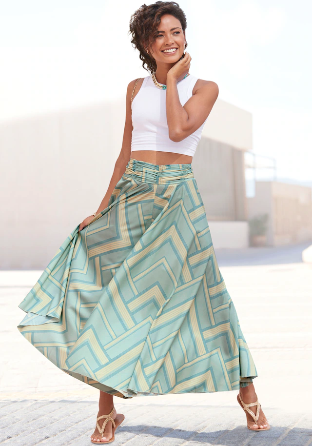 LASCANA Hosenrock aus glatter Ware, Culotte, extraweites Bein, luftige Sommerhose