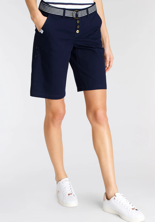 DELMAO Chinoshorts zum Krempeln, mit passendem Gürtel