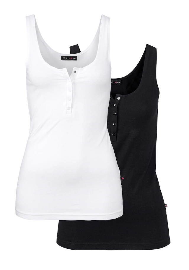 Melrose Tanktop 2er-Pack,figurbetont, mit Knopfleiste