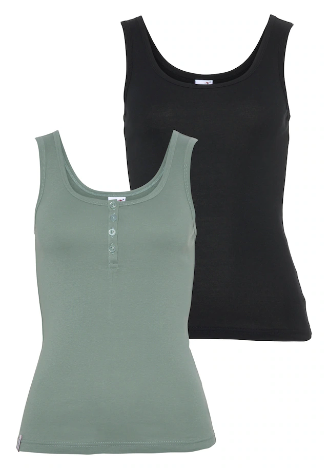 KangaROOS Tanktop Packung, 2er-Pack, 2 Stk. einmal mit und einmal ohne Knopfleiste