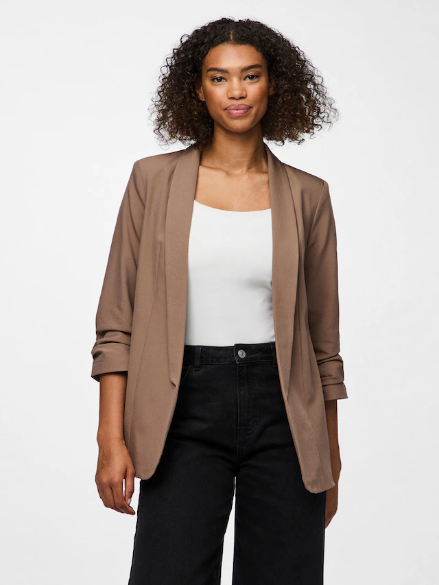 pieces Blusenblazer »PCBOSELLA 3/4 BLAZER NOOS« Materialmix, regular fit
