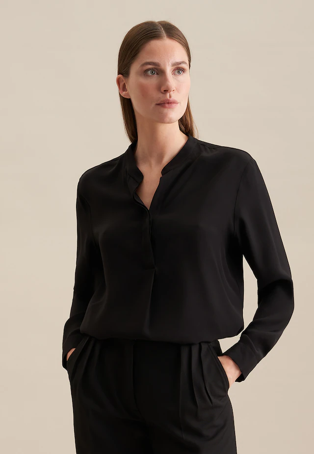 seidensticker Klassische Bluse »Schwarze Rose« 1/1 V-Neck Uni