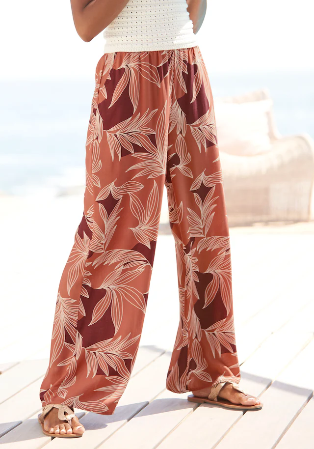 LASCANA Palazzohose mit Alloverprint und Taschen, Wide-Leg, luftige Sommerhose aus Webware