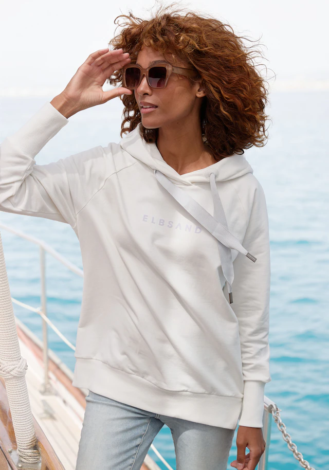 Elbsand Kapuzensweatshirt »Svana«, mit Logoprint, bequemer Hoodie, seitliche Schlitzen