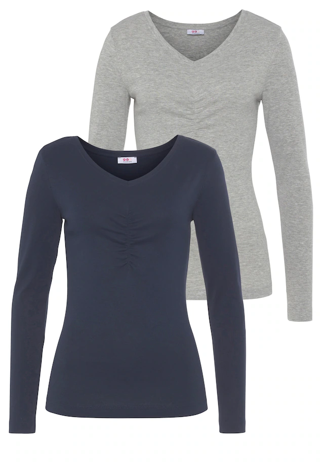 Flashlights Longsleeve 2er- Pack,Langarm,sehr figurbetonter Schnitt,Feinrippstoff,Basic-Stil