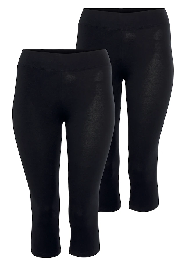 H.I.S Caprileggings Angenehmer Baumwollmix im praktischen 2er-Pack in 3/4-Länge