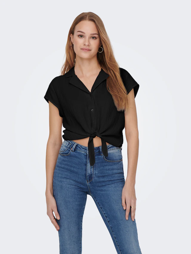 ONLY Kurzarmbluse »ONLTHYRA LIFE CAPSLEEVE SHIRT WVN« Baumwolle, regular fit