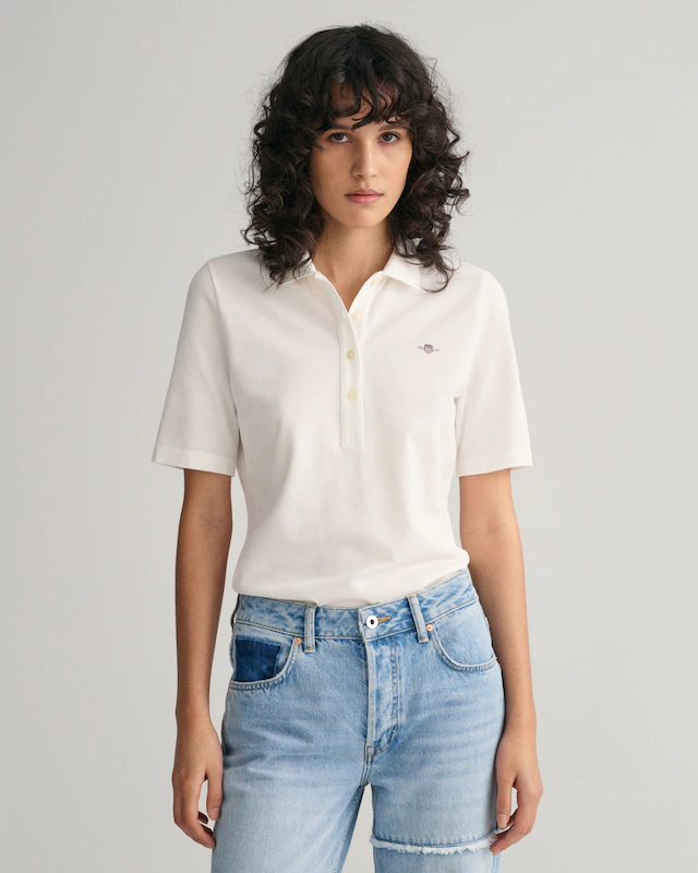 Gant Poloshirt »SLIM SHIELD KA PIQUE POLO« mit grafischer Logostickerei auf der Brust