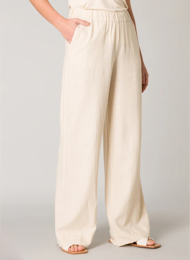 Base Level Leinenhose »Yul« Sommerhose mit elastischem Bund