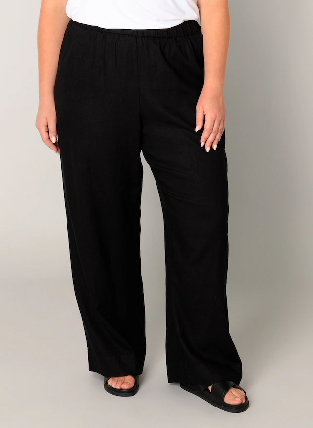 Base Level Curvy Leinenhose »Yula« Sommerhose, Leinen-Viskose-Mix, mit elastischem Bund