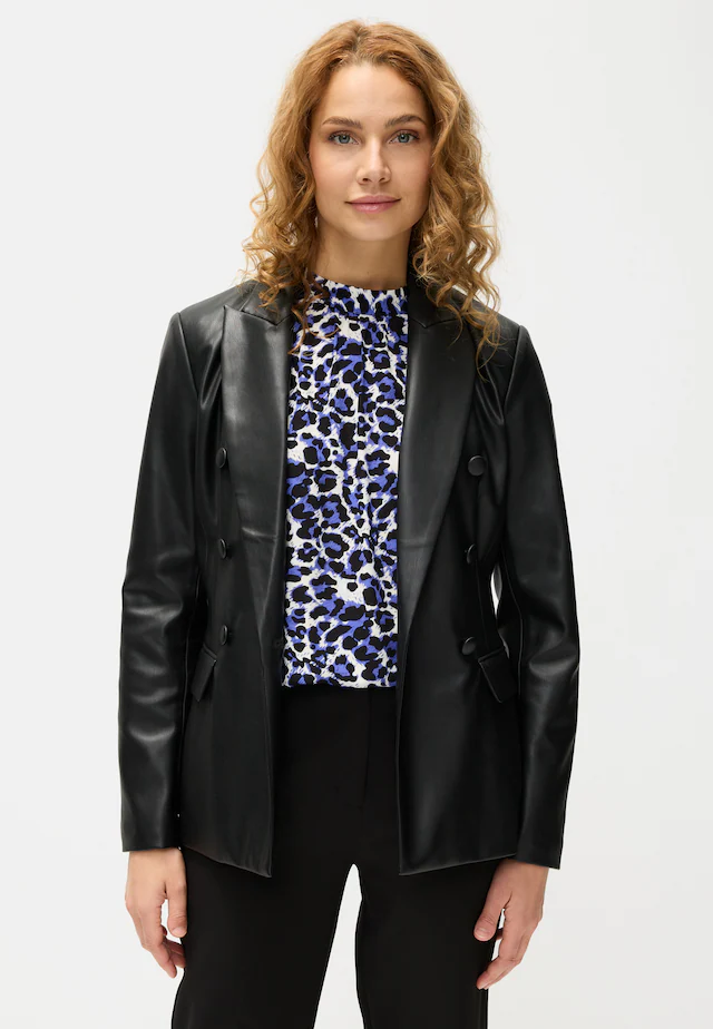 LASCANA Lederimitat-Blazer mit Reverskragen, taillierter Damenblazer, Business-Look
