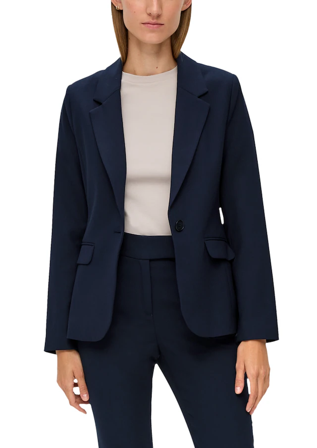 s.Oliver BLACK LABEL Kurzblazer mit Stretch und 1-Knopf-Verschluss