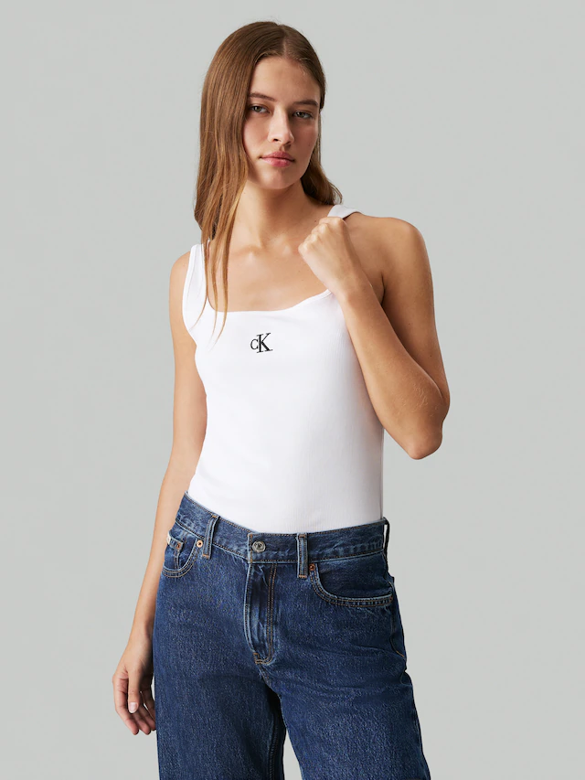 Calvin Klein Jeans Tanktop »CK RIB TANK TOP« mit eckigem Ausschnitt
