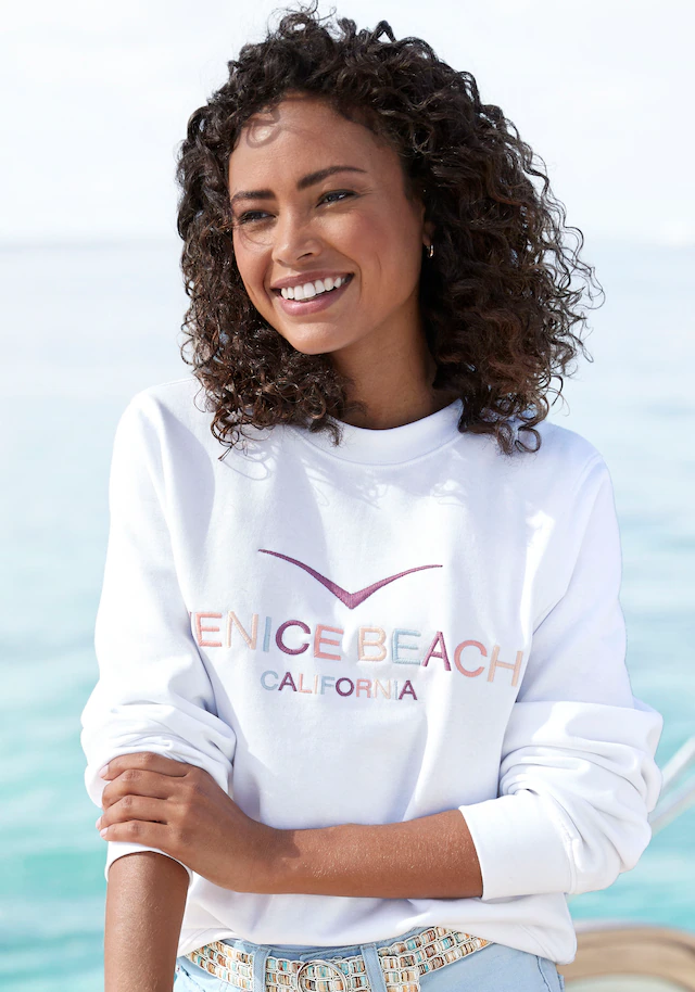 Venice Beach Sweatshirt , mit großer Logostickerei, sportlich-casualn