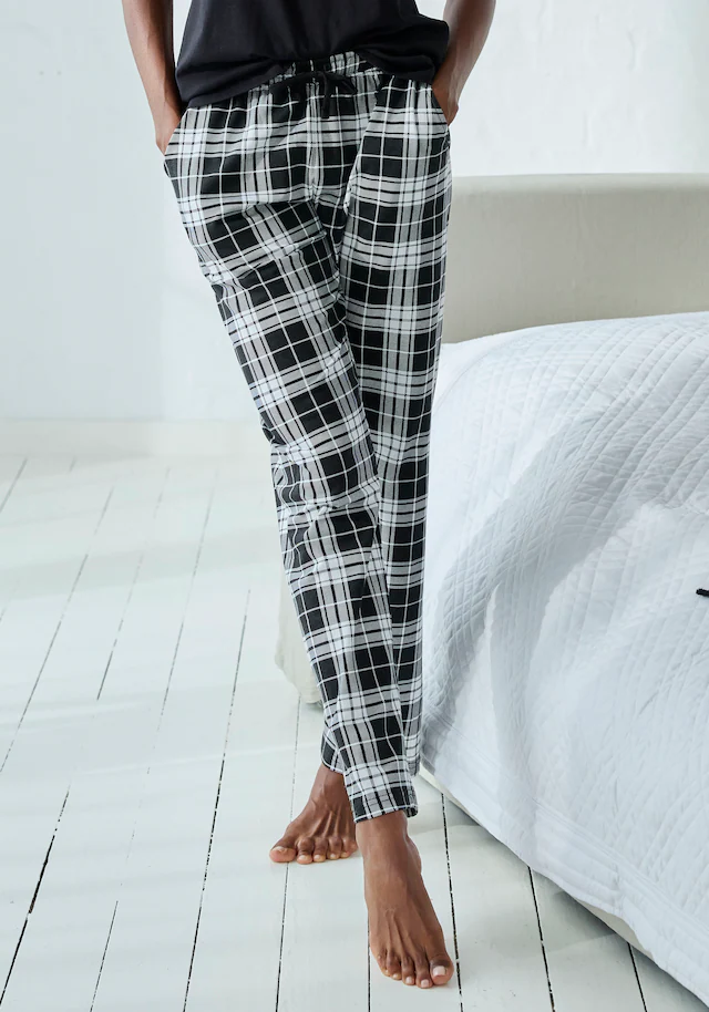 Vivance Dreams Pyjamahose mit Schwarz-Weiß-Druck