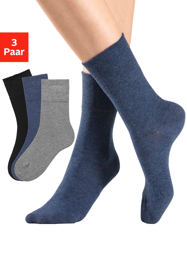 H.I.S Socken Packung, 3 Paar tlg. mit Komfortbund auch für Diabetiker geeignet