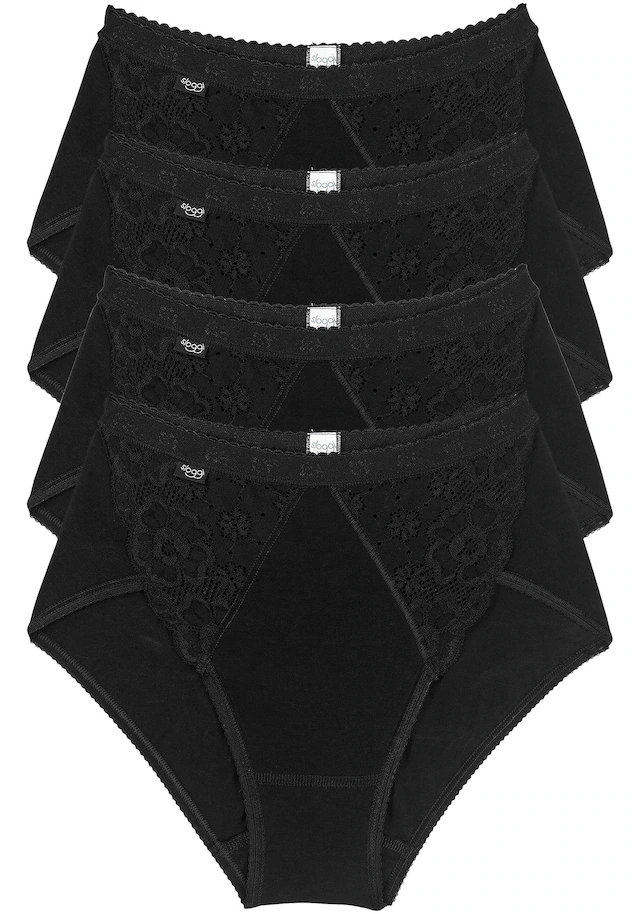sloggi Midislip »Chic« 4er Pack,elastische Spitzeneinsätze, weiche Nähte, Baumwoll-Mix, feminin