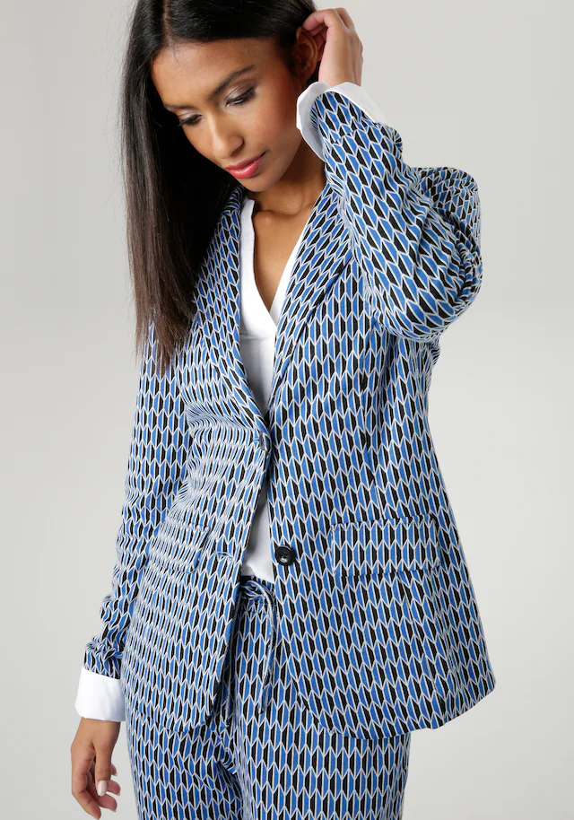 Aniston SELECTED Kurzblazer mit grafischem Allover-Muster