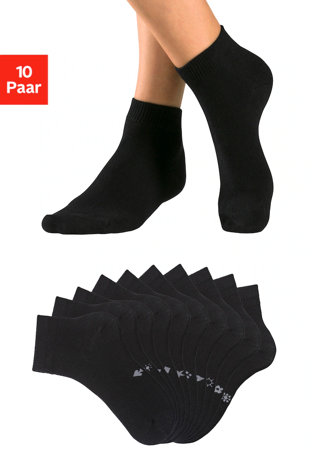 H.I.S Kurzsocken Packung, 10 Stk. tlg. mit eingestrickten Symbolen