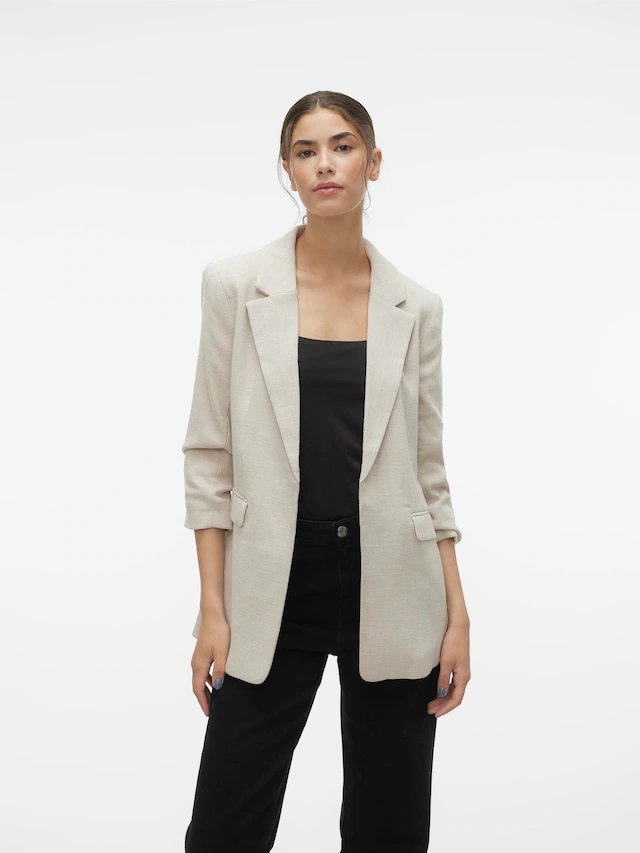 Vero Moda Longblazer »VMFRIDA LS REGULAR BLAZER NOOS« ohne Verschluss und mit gerafften 3/4 Arm