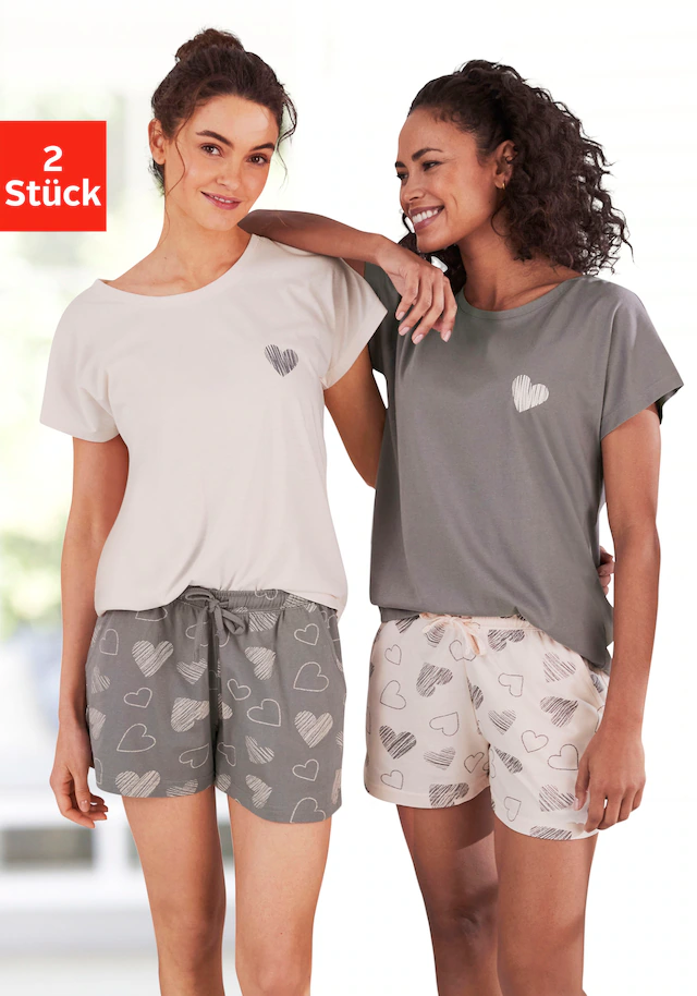 Vivance Dreams Shorty Packung, 2 Stück,mit süßem Herzprint
