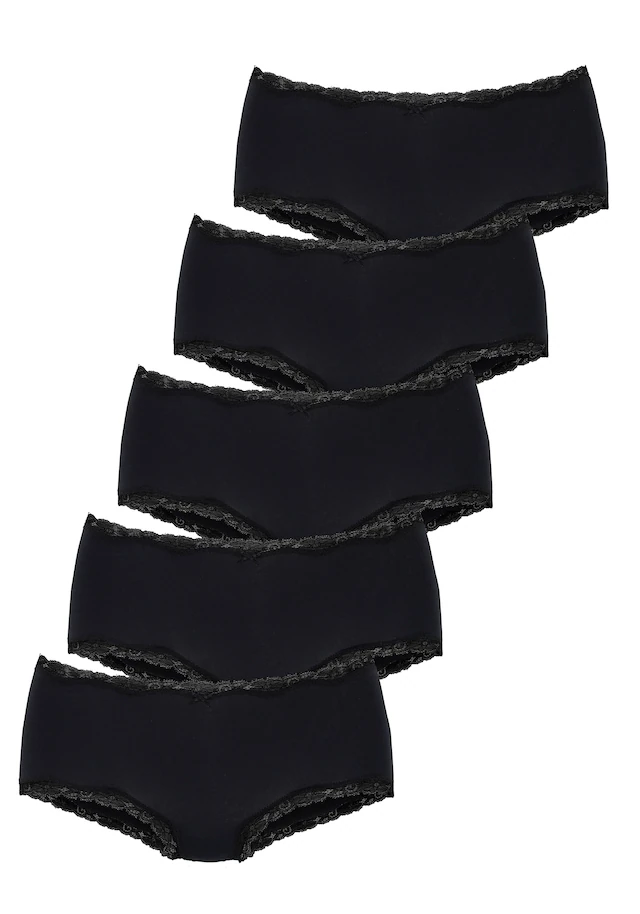 Vivance Panty 5er-Pack,aus elastischer Baumwolle, unifarbene Optik