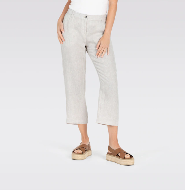 MAC Leinenhose »NORA cropped« Sommerhose temperaturausgleichend und angenehm auf der Haut