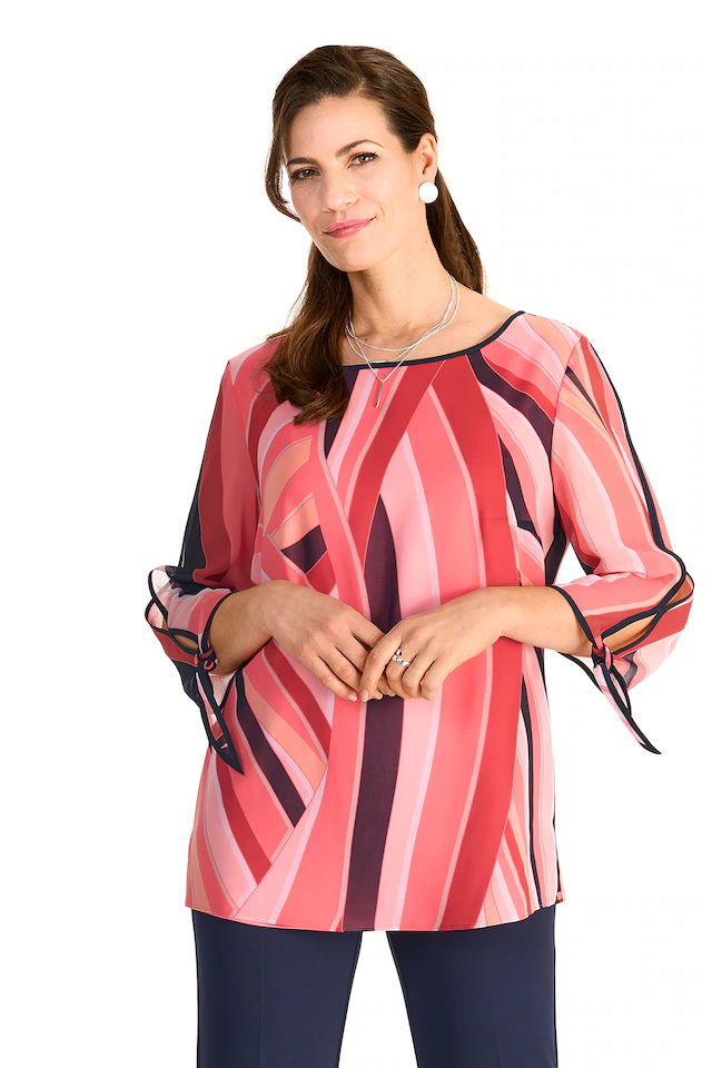 HERMANN LANGE Collection Chiffonbluse mit grafischem Muster