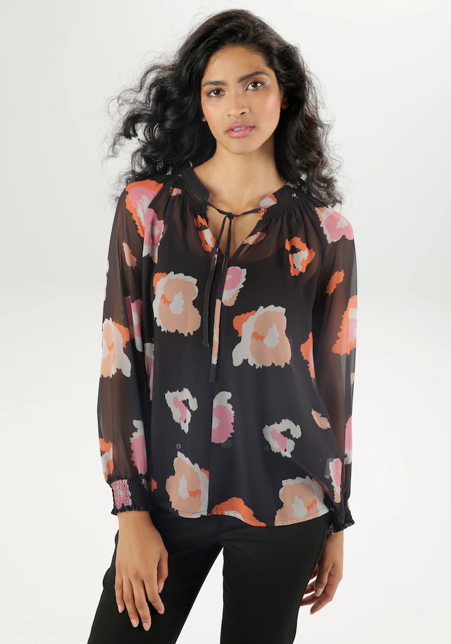 Aniston SELECTED Schlupfbluse aus transparentem Chiffon