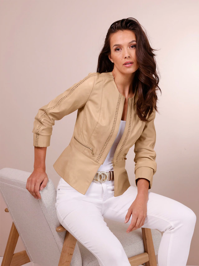 CREATION L PREMIUM Lederblazer »Lammnappa-Lederblazer«