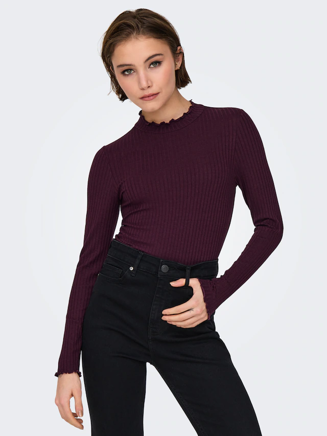 JDY Langarmbluse »JDYFRANSISKA L/S HIGHNECK TOP JRS NOOS« Viskosemischung, slim fit